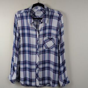 Rails Hunter Plaid Button Front Shirt Size L